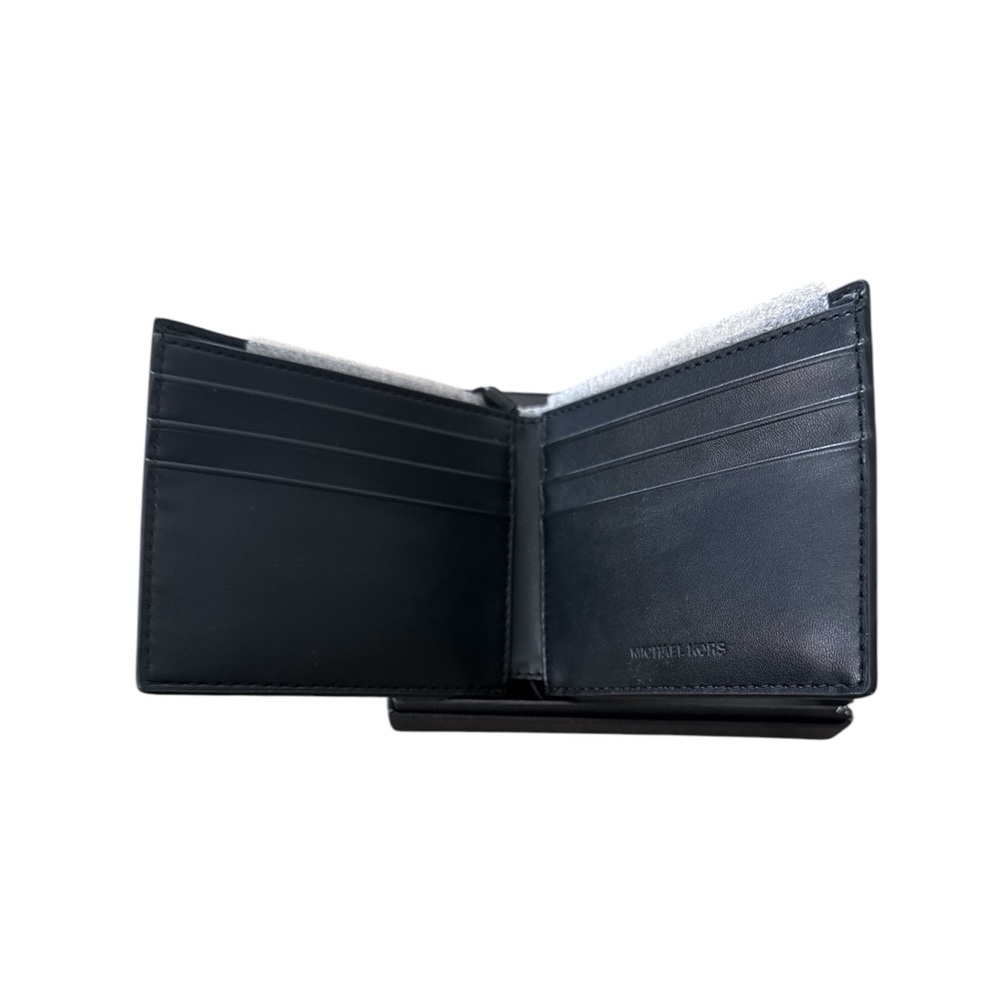 Michael Kors Jet Set Leather Bifold Wallet Navy Admiral Blue - Picture 3 of 8